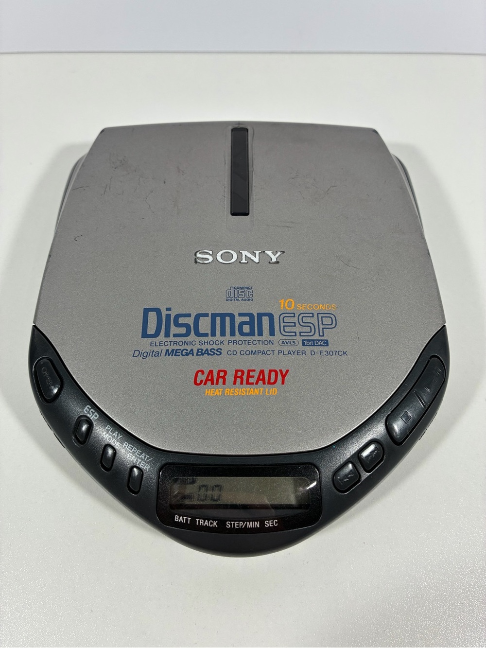 Sony Discman Walkman D-E307CK ESP Mega Bass Silver Car Portable CD Player Works